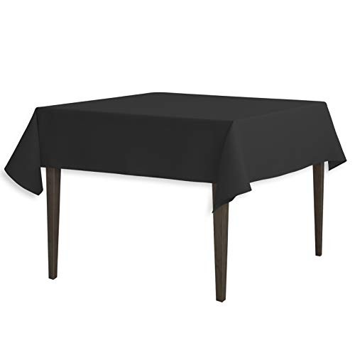 LinenTablecloth 54-Inch Square Polyester Tablecloth 13″ x 9″ (Square) Black