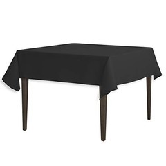 LinenTablecloth 54-Inch Square Polyester Tablecloth 13″ x 9″ (Square) Black
