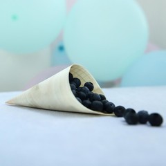 50 pcs 6″ long Natural Wooden Food Serving Cones Wedding Disposable Tableware