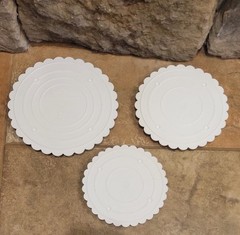 Wilton Circles of Strength 6 pc tier Cake Separator Plates Scalloped 6 – 14″
