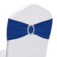 12Pcs Chair Sashes with Buckle Slider Stretch Spandex Chair Bows Cover, Sapphire