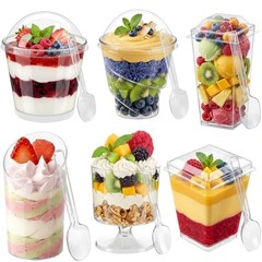 435 PCS Dessert Cups Set with Lids and Spoons, 5oz 3oz Mini Clear Plastic