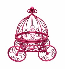 Cinderella Carriage Decorative Hot Pink Metal for Sweet 16 Party Centerpiece