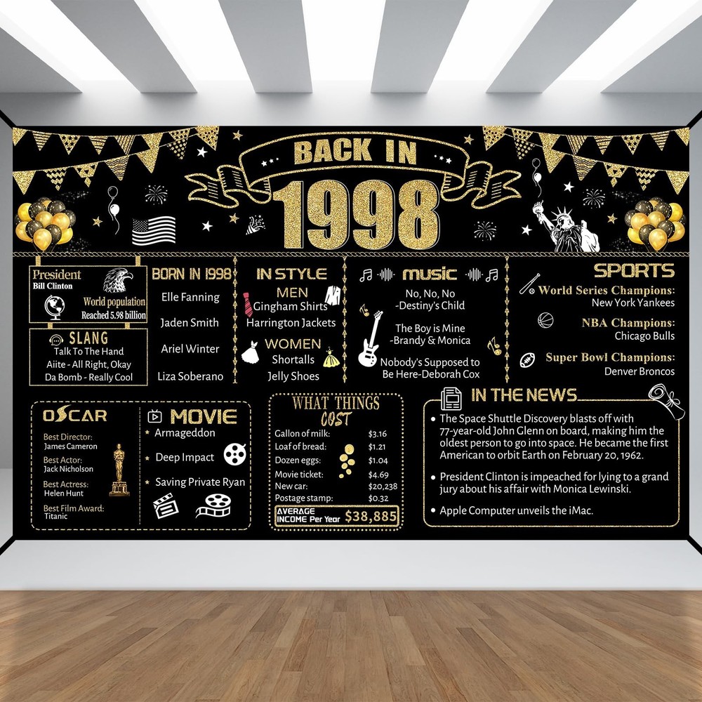 28th Decorative Cloth for Women or Men, Birthday Banner With Holes, Built-in …