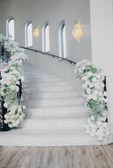 Artificial White & Green Wedding Garland Arrangement 36ft Roses and hydrangeas