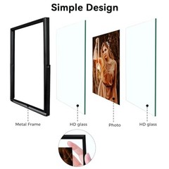 Black Floating Frame (5“x7, Vertical), 2 Set, For Picture 4×6, 5″×7″ Black(U)