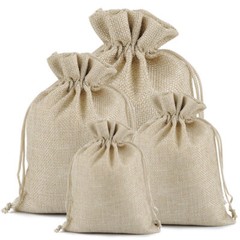 25 50 100 Wedding Hessian Burlap Jute Favour Gift Bags Jewelry Drawstring Pouch