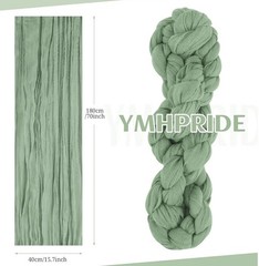 46 Wedding Cheesecloth Chair Sashes Sage Green 15.7″ x 70″