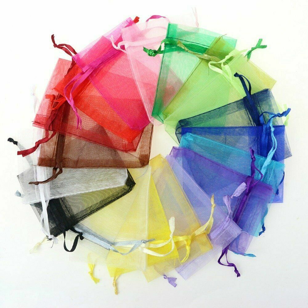 (20 PACK) ORGANZA BAGS 3.75″ x 3.75 party favor wedding gift jewelry sheer pouch