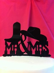 Western Boot Hat MR & MRS Wedding Cake Topper MADE In USA…..Ships from USA