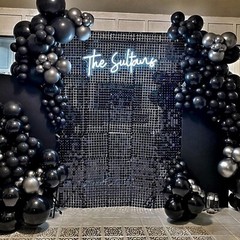 PartyWoo Black Balloons 140 pcs Different Sizes Pack of 18 12 10 5 Inch Matte…