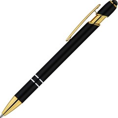 LINFANC 12 Pack Black Gold Ballpoint Pen with Stylus Tip, 1.0 mm Black Ink Sm…