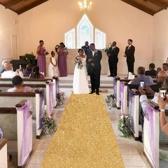 4FT×15FT Gold Glitter Aisle Runner – Stain & Water Resistant for Special Events