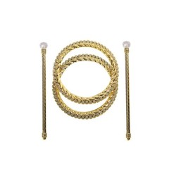 2 Round 6 in Plastic CURTAIN TIE Backs Braided Design Acrylic Crystals Party