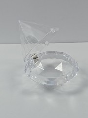6 Pack Clear Favor Boxes, Diamond Shape Candy Boxes, 3 x 3 Inch Clear