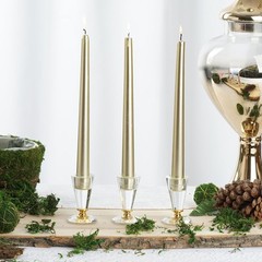 10″ tall Gold Premium Taper Candles Wedding Centerpiece Decorations WHOLESALE