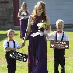JennyGems Funny Wedding Signs Ring Bearer Ladies Don’t Worry I’m Single (Black)