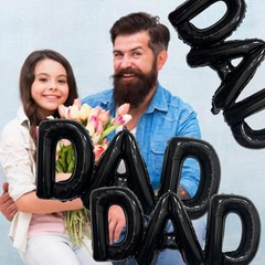 Black Dad Balloons Father’s Day Balloons Conjoined Dad Foil Balloon Letter