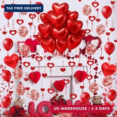 Heart-Shaped Aluminum Foil Balloon,Red Latex balloons,Confetti Balloon,Fake Peta