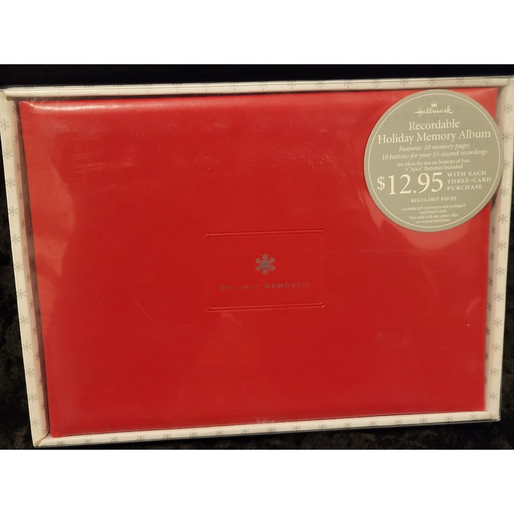 Hallmark Recordable Holiday Memory Album Red Christmas Photo Book 10 Pg