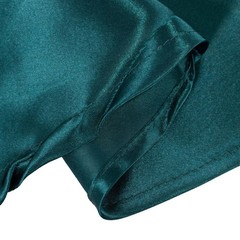 Balsa Circle Peacock Teal Satin Round Tablecloth 132″ (Round),