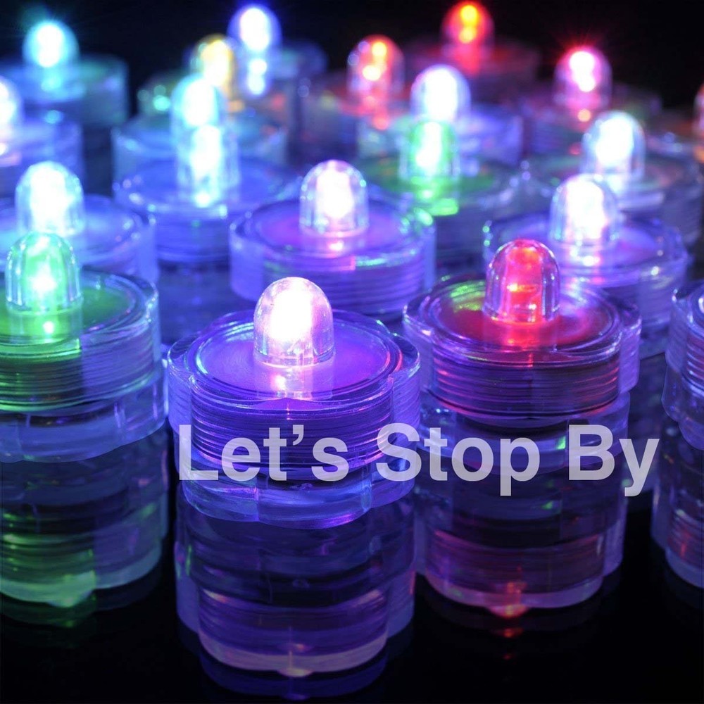 12 Multi Color Change Led SUBMERSIBLE Wedding Waterproof Floral Decor Tea Light