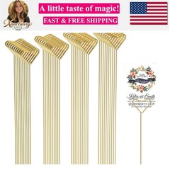 40 Packs Floral Card Holder Picks – Metal Gift Card Holder Sticks for Bouquet…