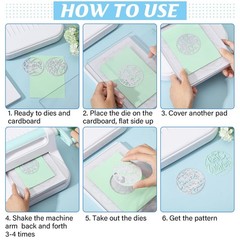 ORIGACH 9 Pcs Words and Round Lace Flower Border Metal Cutting Dies Circle Se…
