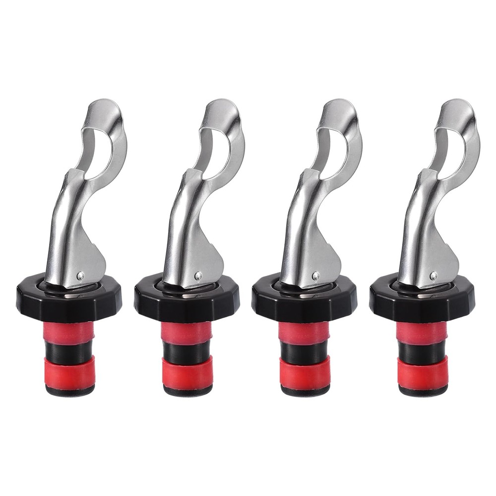 uxcell Wine Stoppers, 4Pcs 16mm/0.63″ Expanding Manual Beverage Red Black
