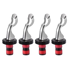uxcell Wine Stoppers, 4Pcs 16mm/0.63″ Expanding Manual Beverage Red Black