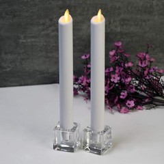 Aglary 4PCS Square Glass Taper Candle Holders for Table Transparent 4pcs