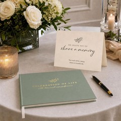 Sage Funeral Guest Book Celebration of Life Memorial Sign In Book