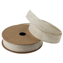 5/8″ Linen Cotton Blend Ribbon 25 Yard Roll – 6 Color Choices