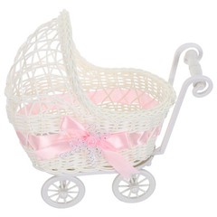 Handle Attachment Flower Basket Ornament Push Candy Baby Shower Favors Rattan
