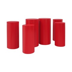 6Pcs Cylinder Pedestal Stands, Metal Display Stands For Wedding Birthday Decor