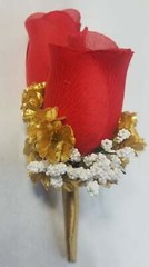 Red White Gold Rose Bridal Wedding Bouquet Accessories