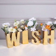 GOLD 6″ Ceramic S Symbol Flower VASE Table Centerpiece Party Events Decorations