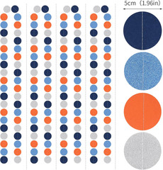 Blue-Silver Orange Space Party-Decorations Streamers-Garland – 52Ft Graduation 2