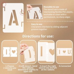 3 Inch Letter Stencils for Painting, 48pcs Large Reusable Alphabet and Number…