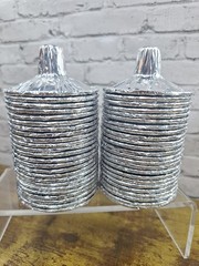 Ner Mitzvah Disposable Quality Extra Heavy Foil Candle Holders 48 Count Deep