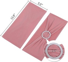 Versatile 25pcs Dusty Pink Spandex Chair Sashes for Weddings & Celebrations