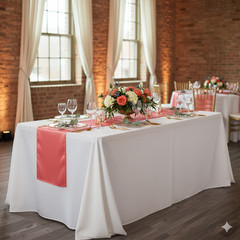 YCC Linens – 14 x 108 Inch L’amour Satin Table Runners for Weddings