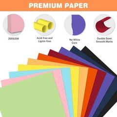 Cardstock 8.5 X 11, 40 Sheets 10 Colors Card Stock, 40Sheets, Multicolor
