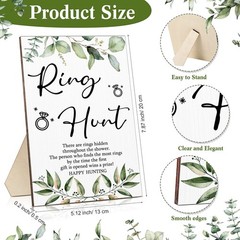 Bucherry Bridal Shower Games with Rings Funny 5.12 x 7.87 x 0.2 inches, Green
