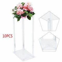 10 Pcs Acrylic Flower Stand Wedding Centerpiece Tall Vase Bouquet Backdrop Vase