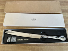 Carvel Hall Silver Metal Cake Knife Floral Handle 13in w/ Original Box