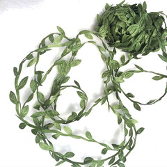 20 Yards Olive Green Leaf Ribbon, Artificial Vine, Gift Wrap Party Wedding Decor