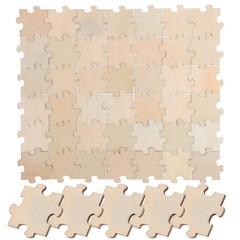 100 Pcs Unfinished Wood Puzzle Pieces Blank for Painting Crafts