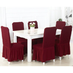 1/2/4/6pcs Dining Room Chair Covers Bubble Lattice Spandex Slipcover with Skirt