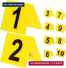 Luxshiny 10 Pack Acrylic Tent Table Numbers, 1-10 Double-Sided Numbered Table Si